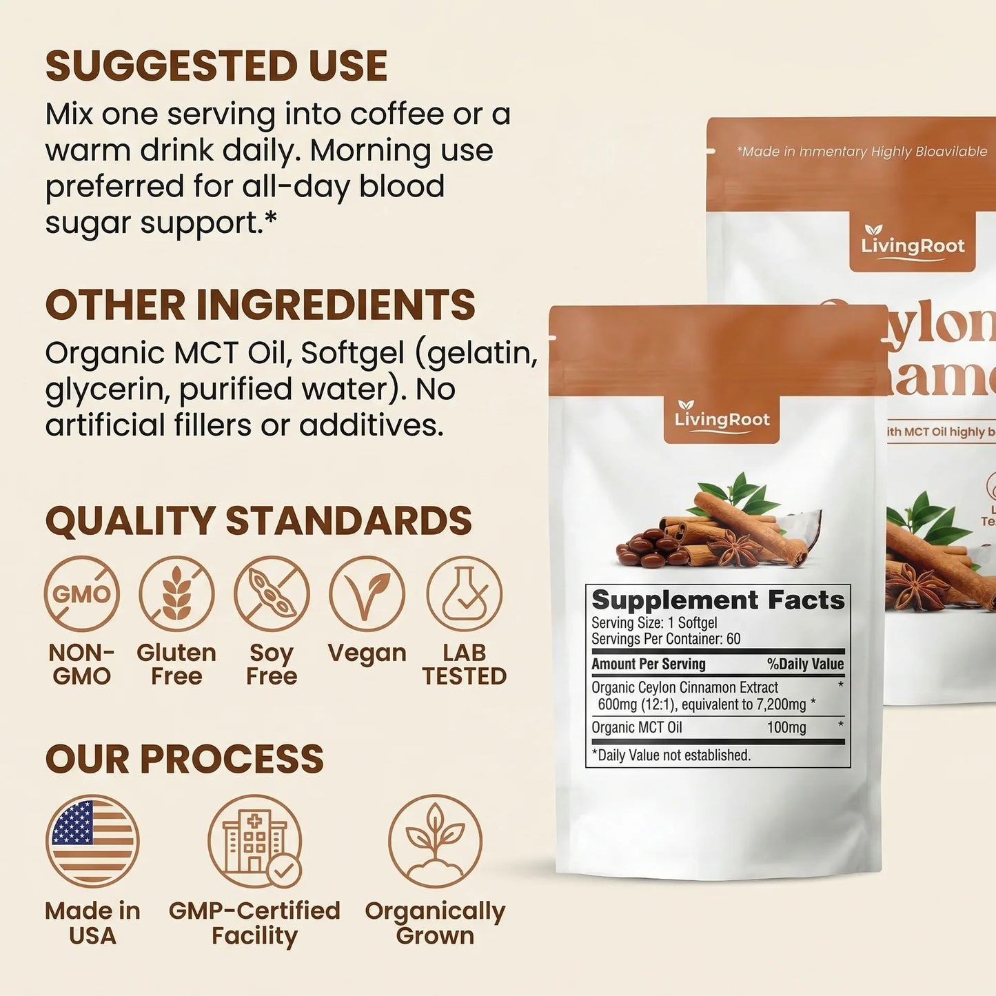 LivingRoot Organic Ceylon Cinnamon Powder