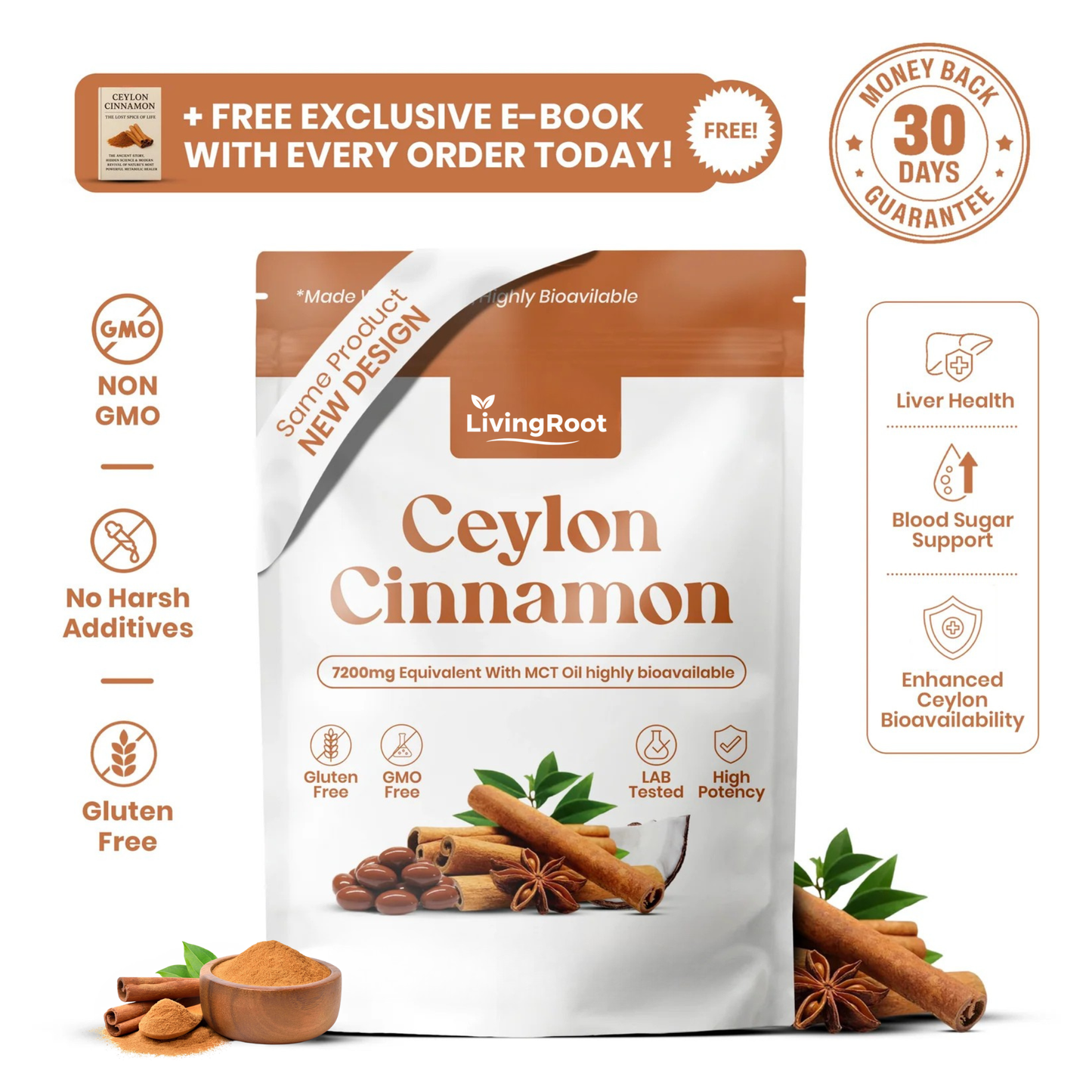 LivingRoot Organic Ceylon Cinnamon Parasite Cleanser Powder