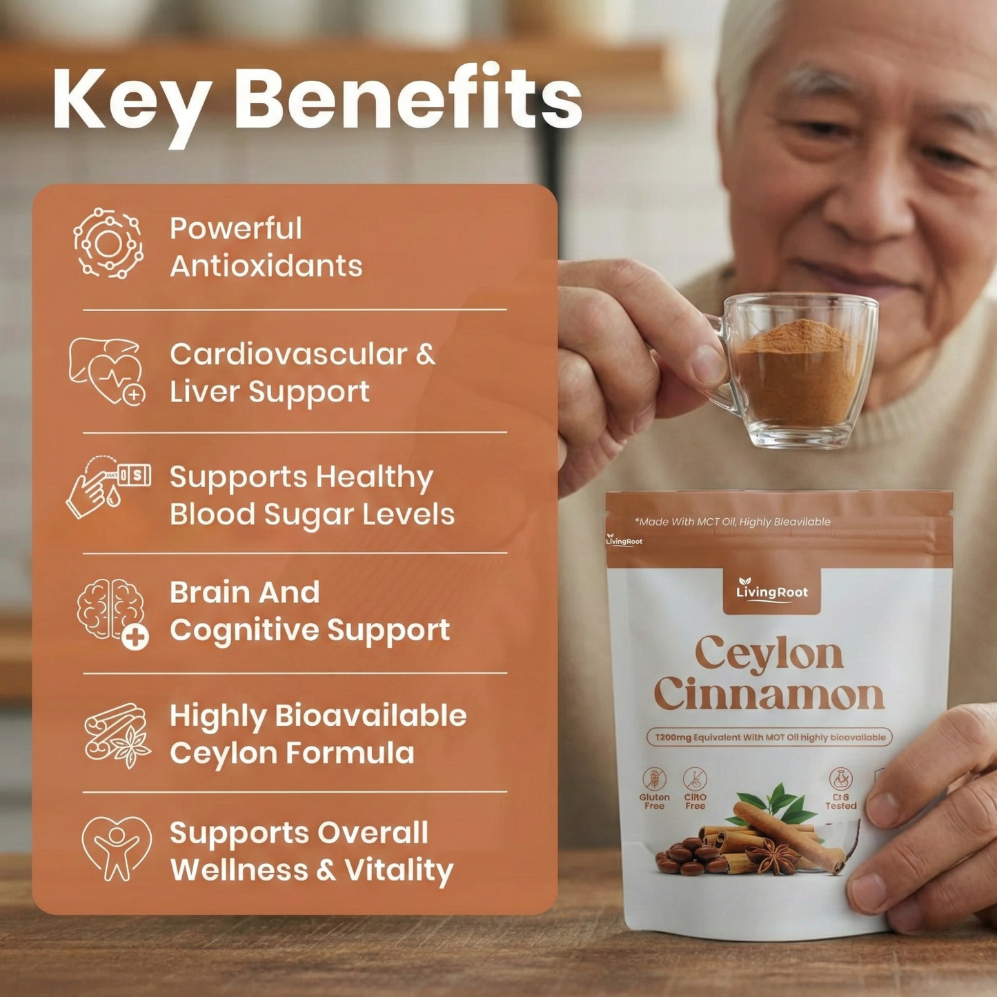 LivingRoot Organic Ceylon Cinnamon Parasite Cleanser Powder